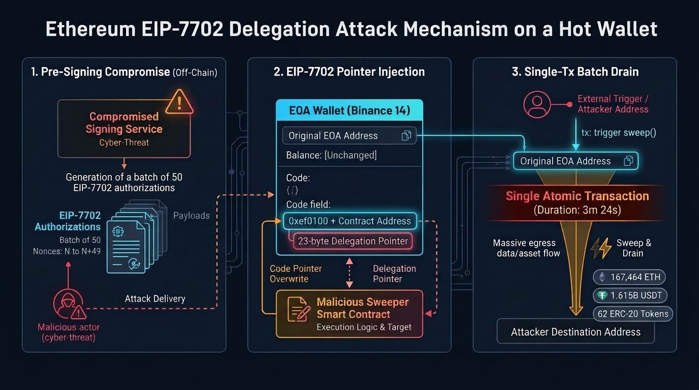 EIP-7702 权限委派与批量清扫攻击机制图解